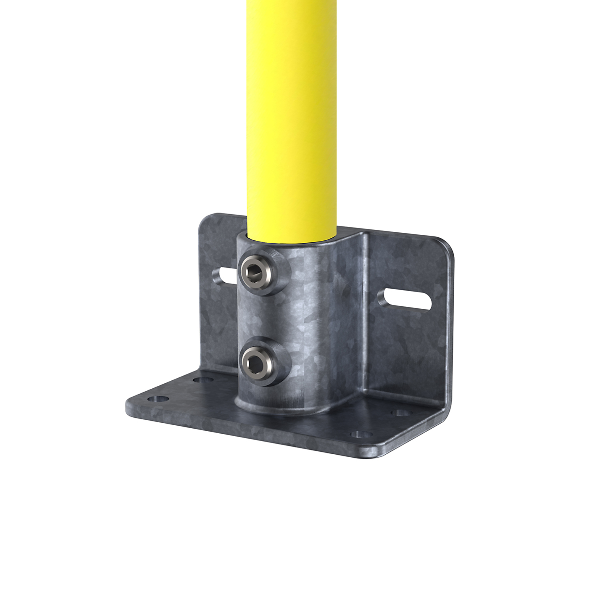 Safety Rail Co. Galvanized Pipe Fitting - Railing Flange with Toe Board Adapter - 1-1/4in- MODEL #150241